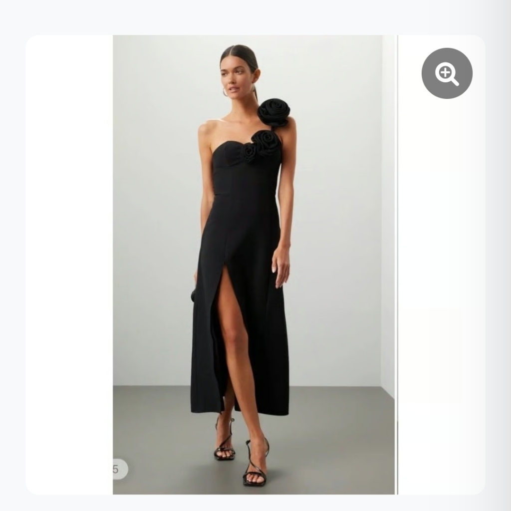 The Wolf Gang Flores Rose Elegant Black Dress